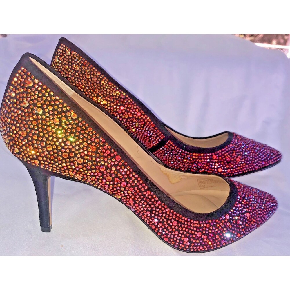 Inc International Concepts Red/yellow Crystal Embellished Pointed toe stilettos